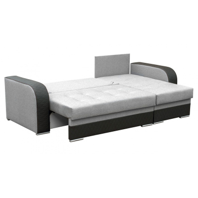 Sedací souprava s úložným prostorem SPLAT - hnědá ekokůže / béžová