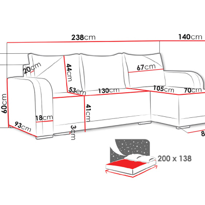 Sedací souprava ARNSTEIN - světlá šedá / tmavá šedá