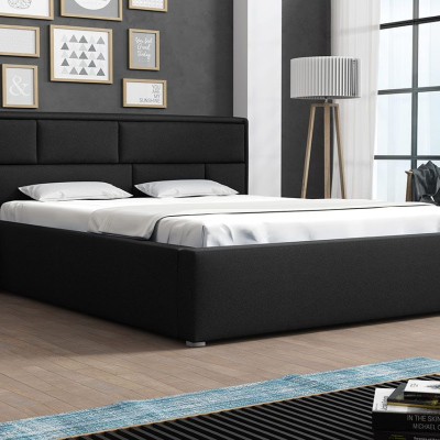 Manželská postel s roštem 160x200 IVENDORF 2 - černá