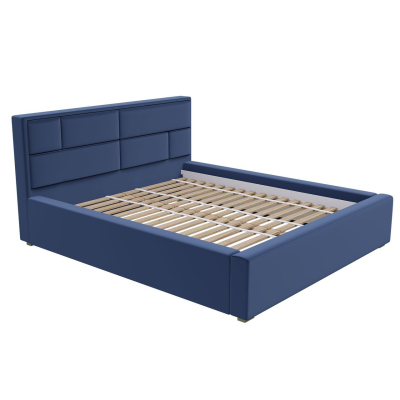 Manželská postel s roštem 160x200 IVENDORF 2 - tmavá modrá