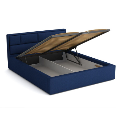 Jednolůžková postel s úložným prostorem a roštem 120x200 IVENDORF 2 - modrá