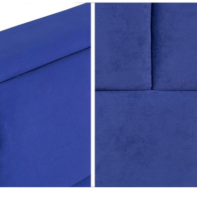 Manželská postel s úložným prostorem a roštem 200x200 IVENDORF 2 - tmavá modrá
