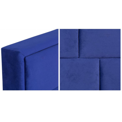 Manželská postel s úložným prostorem a roštem 200x200 IVENDORF 2 - tmavá modrá