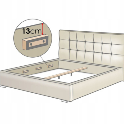 Manželská postel s úložným prostorem a roštem 200x200 IVENDORF 2 - šedá 1