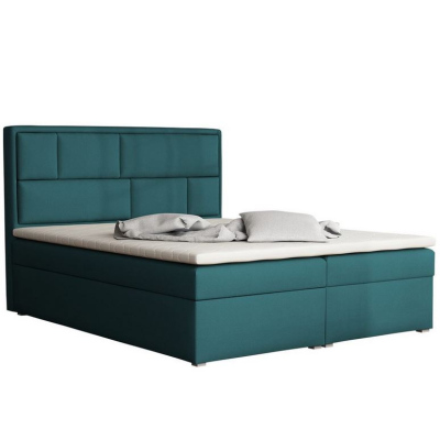 Boxspringová manželská postel s úložným prostorem 140x200 IVENDORF 1 - krémová + topper ZDARMA