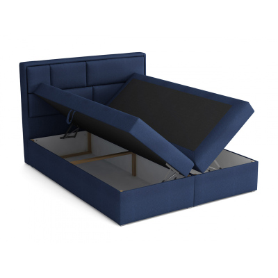 Boxspringová manželská postel s úložným prostorem 140x200 IVENDORF 1 - krémová + topper ZDARMA
