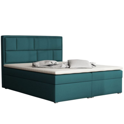 Boxpringová manželská postel s úložným prostorem 160x200 IVENDORF 1 - modrá + topper ZDARMA