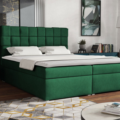 Kontinentální manželská postel 180x200 WARNOW 1 - zelená + topper ZDARMA