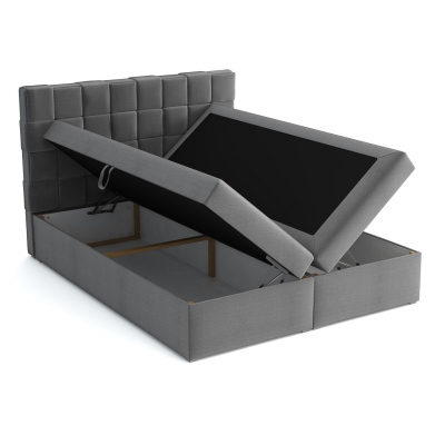 Kontinentální manželská postel 140x200 WARNOW 1 - světlá hnědá + topper ZDARMA