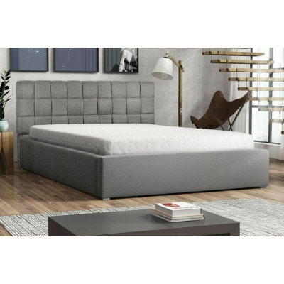 Čalouněná manželská postel s roštem 160x200 WARNOW 2 - světlá šedá