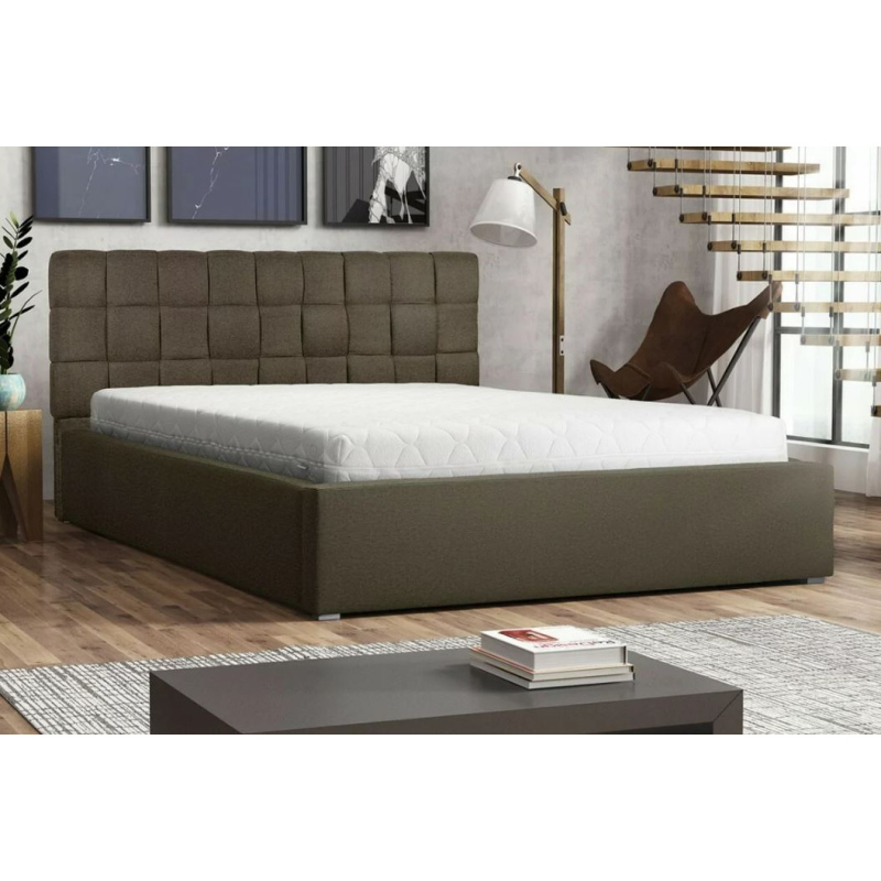 Čalouněná manželská postel s roštem 180x200 WARNOW 2 - hnědá