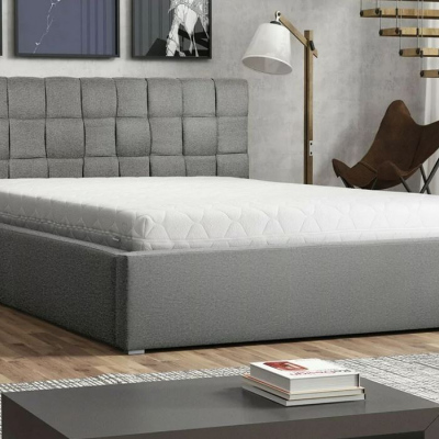 Čalouněná manželská postel s roštem 180x200 WARNOW 2 - světlá šedá