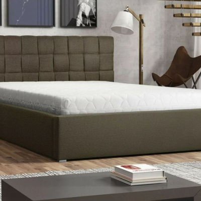 Čalouněná manželská postel s roštem 200x200 WARNOW 2 - hnědá