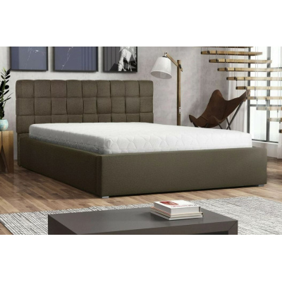 Čalouněná manželská postel s roštem 200x200 WARNOW 2 - hnědá