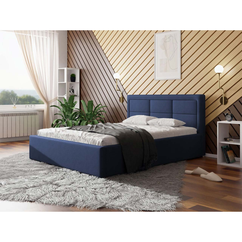 Jednolůžková postel s roštem 120x200 PALIGEN 2 - tmavá modrá