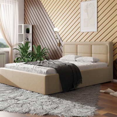 Jednolůžková postel s roštem 120x200 PALIGEN 2 - béžová