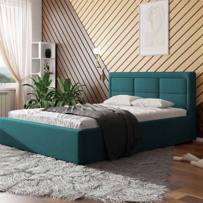 Jednolůžková postel s roštem 120x200 PALIGEN 2 - modrá