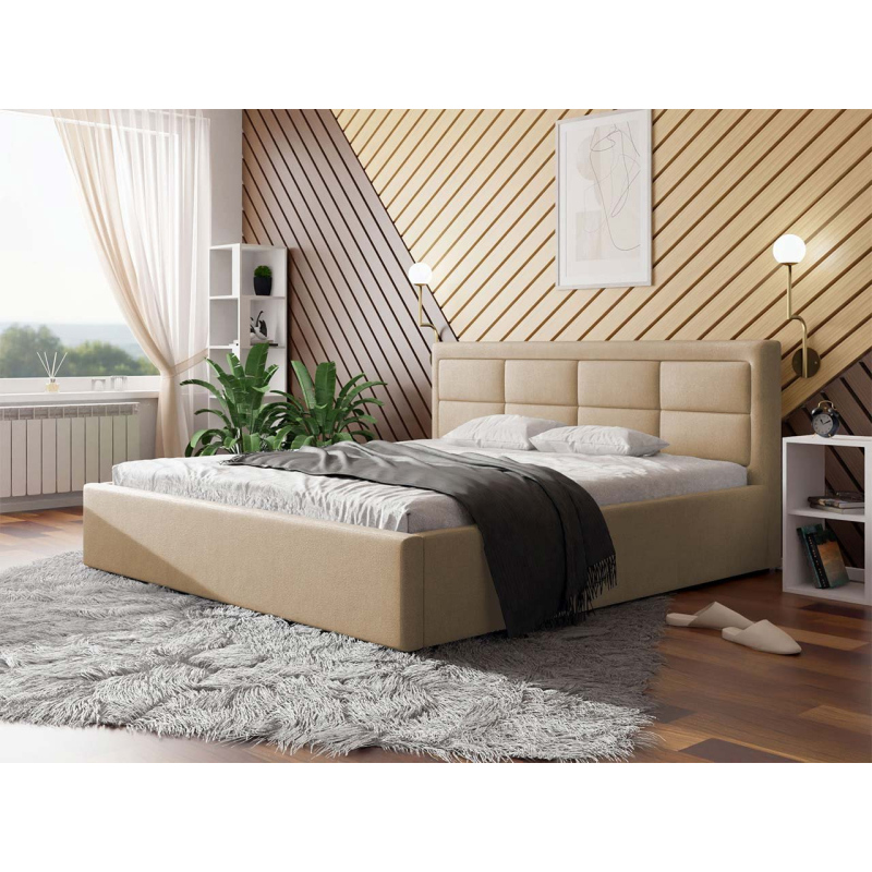 Manželská postel s roštem 180x200 PALIGEN 2 - béžová