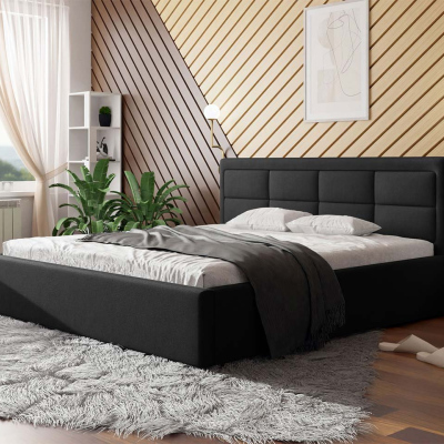 Manželská postel s roštem 180x200 PALIGEN 2 - černá