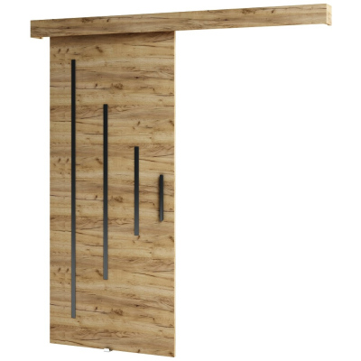 Posuvné dveře s černými prvky SALOME 11 - dub craft