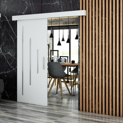 Posuvné dveře se stříbrnými prvky SALOME 11 - bílé