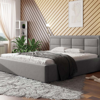 Manželská postel s úložným prostorem a roštem 200x200 PALIGEN 2 - šedá 2