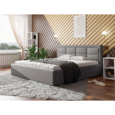 Manželská postel s úložným prostorem a roštem 200x200 PALIGEN 2 - šedá 2