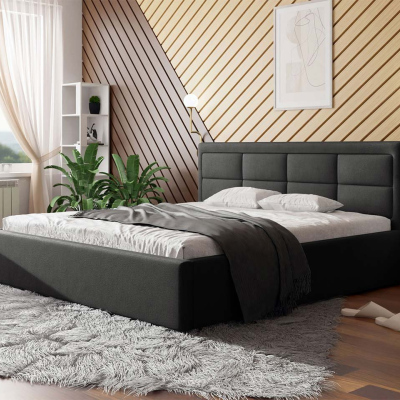 Manželská postel s úložným prostorem a roštem 180x200 PALIGEN 2 - šedá 1