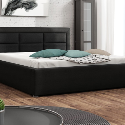 Manželská postel s úložným prostorem a roštem 160x200 PALIGEN 2 - černá