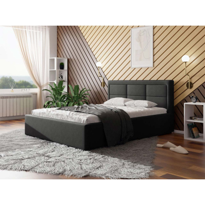 Jednolůžková postel s úložným prostorem a roštem 120x200 PALIGEN 2 - šedá 1
