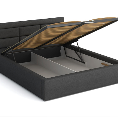 Jednolůžková postel s úložným prostorem a roštem 120x200 PALIGEN 2 - béžová