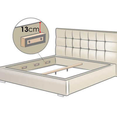 Jednolůžková postel s úložným prostorem a roštem 120x200 PALIGEN 2 - modrá