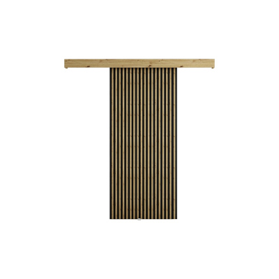 Posuvné dveře s lištami MILANIA - 90 cm, dub artisan / černé