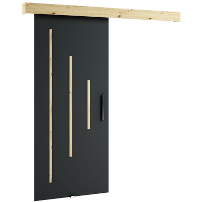 Posuvné dveře LORETA 11 - 90 cm, černé / dub artisan