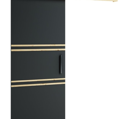 Posuvné dveře LORETA 10 - 90 cm, černé / dub artisan