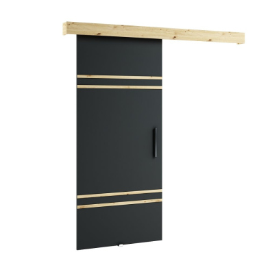 Posuvné dveře LORETA 8 - 90 cm, černé / dub artisan