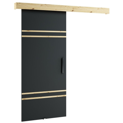 Posuvné dveře LORETA 8 - 90 cm, černé / dub artisan