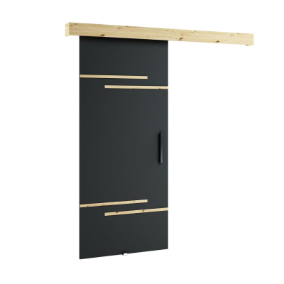 Posuvné dveře LORETA 7 - 90 cm, černé / dub artisan