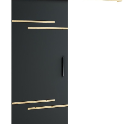 Posuvné dveře LORETA 7 - 90 cm, černé / dub artisan