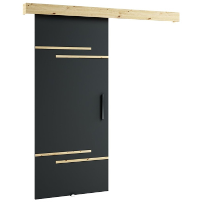 Posuvné dveře LORETA 7 - 90 cm, černé / dub artisan