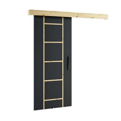 Posuvné dveře LORETA 6 - 90 cm, černé / dub artisan