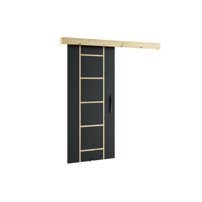 Posuvné dveře LORETA 6 - 90 cm, černé / dub artisan
