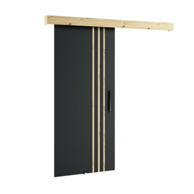 Posuvné dveře LORETA 5 - 90 cm, černé / dub artisan