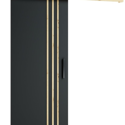 Posuvné dveře LORETA 5 - 90 cm, černé / dub artisan