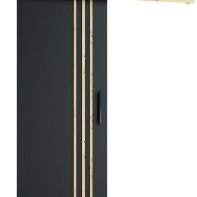 Posuvné dveře LORETA 5 - 90 cm, černé / dub artisan