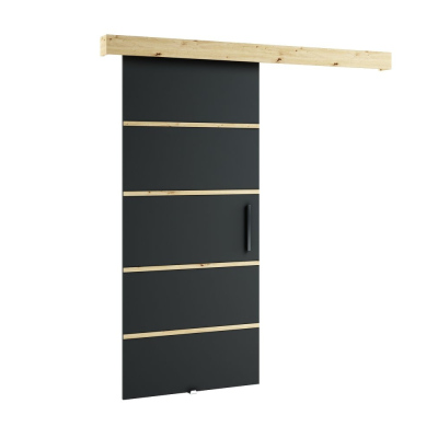 Posuvné dveře LORETA 4 - 90 cm, černé / dub artisan
