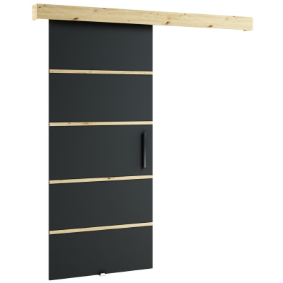 Posuvné dveře LORETA 4 - 90 cm, černé / dub artisan