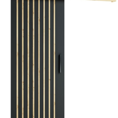 Posuvné dveře LORETA 3 - 90 cm, černé / dub artisan