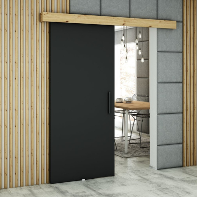 Posuvné dveře LORETA 1 - 90 cm, černé / dub artisan