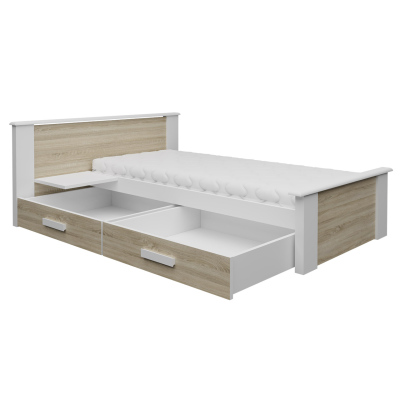 Dětská postel s úložným prostorem 80x180 POLCH PLUS - bílá / šedá